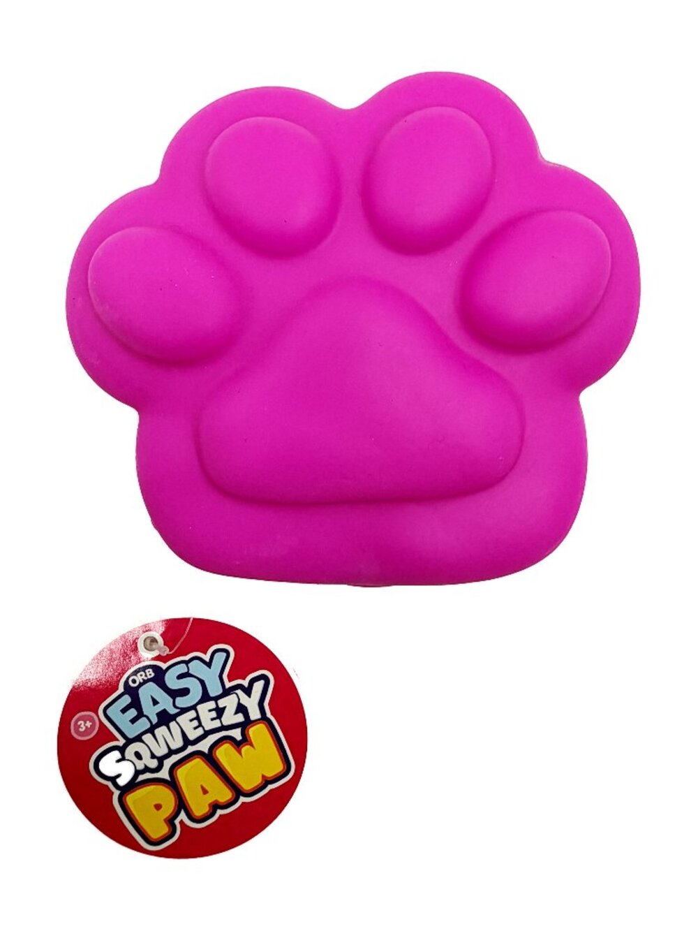 ORB Easy Squeezy Paw Squishy Toy Pink Gel Stress Relief Fidget NWT